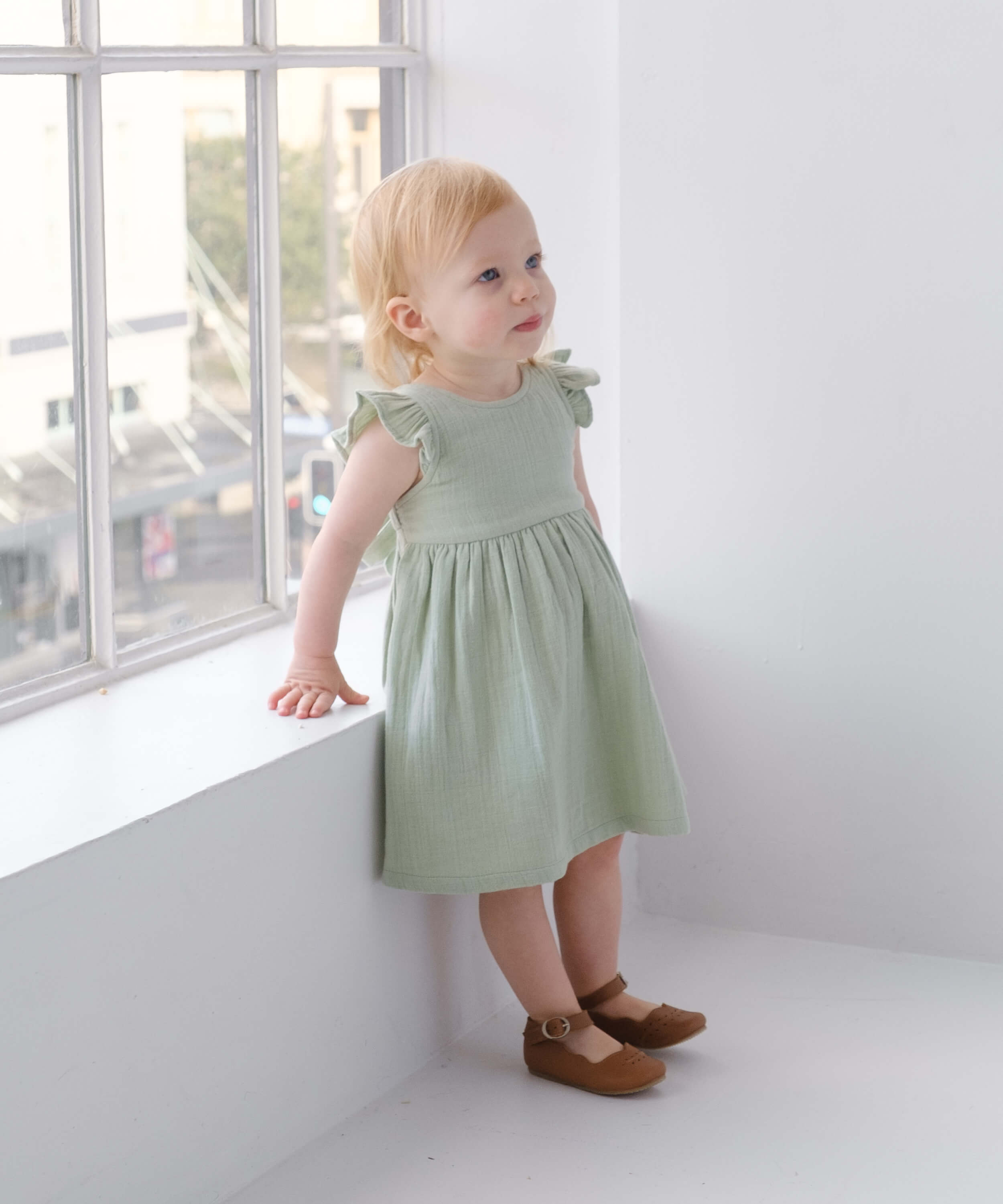 Organic Cotton Annabelle Dress - Sage